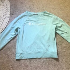 A champion  baby blue crewneck